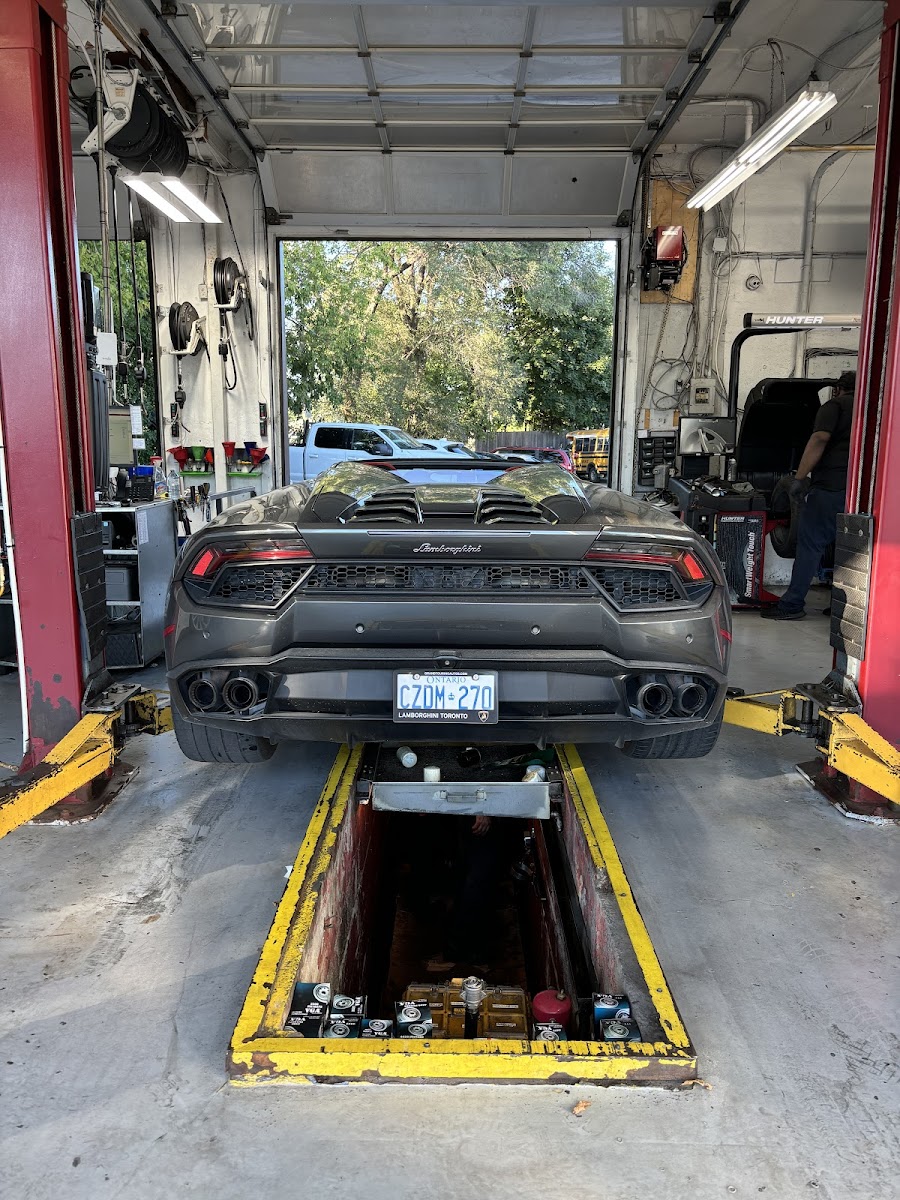 Inside the bay at Lube Express, Albion Rd, Etobicoke